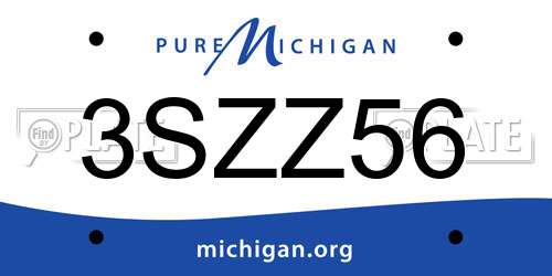 3SZZ56 Michigan License Plate
