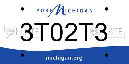 3T02T3 Michigan License Plate