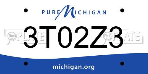 3T02Z3 Michigan License Plate