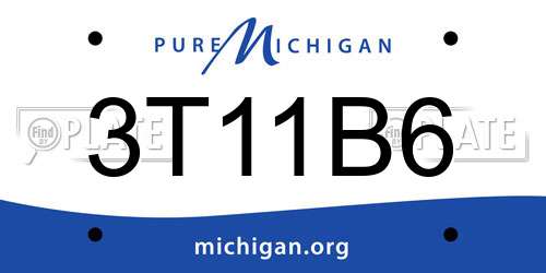 3T11B6 Michigan License Plate