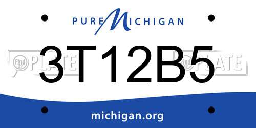 3T12B5 Michigan License Plate