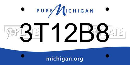 3T12B8 Michigan License Plate