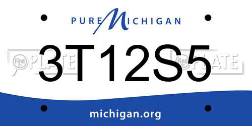3T12S5 Michigan License Plate