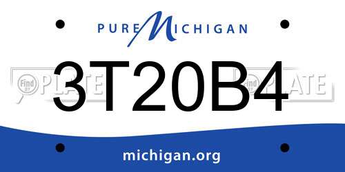 3T20B4 Michigan License Plate