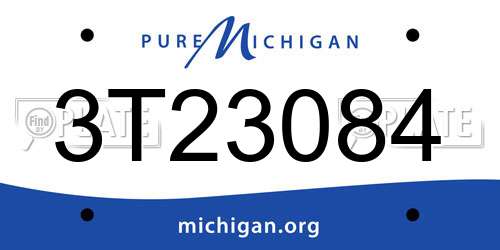 3T23084 Michigan License Plate