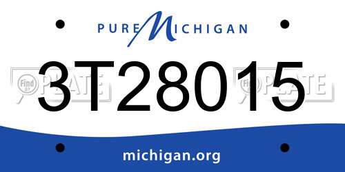 3T28015 Michigan License Plate