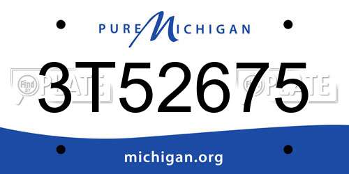 3T52675 Michigan License Plate
