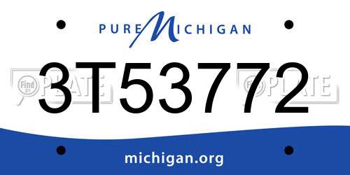 3T53772 Michigan License Plate