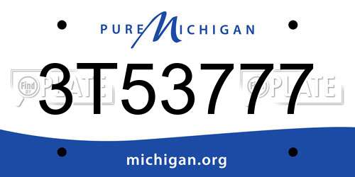 3T53777 Michigan License Plate