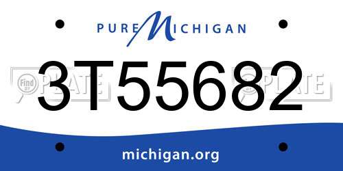 3T55682 Michigan License Plate