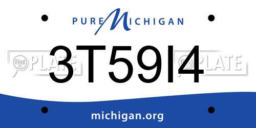 3T59I4 Michigan License Plate