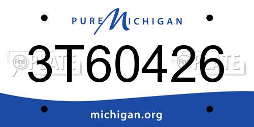 3T60426 Michigan License Plate