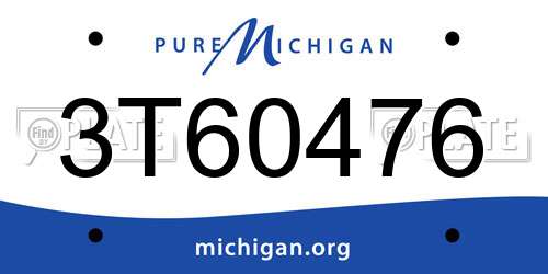 3T60476 Michigan License Plate