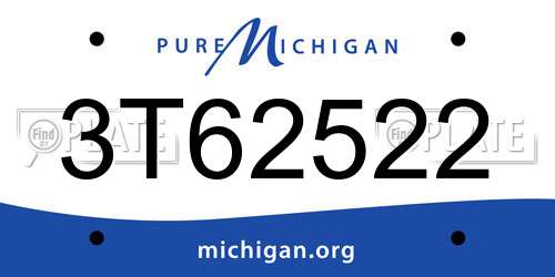 3T62522 Michigan License Plate