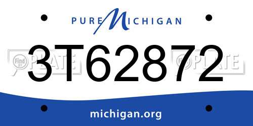 3T62872 Michigan License Plate