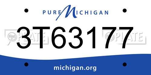 3T63177 Michigan License Plate