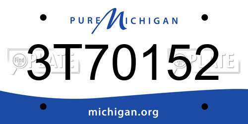 3T70152 Michigan License Plate
