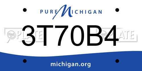 3T70B4 Michigan License Plate