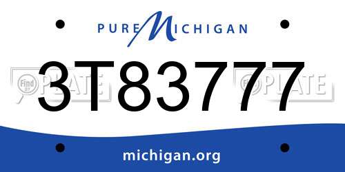 3T83777 Michigan License Plate