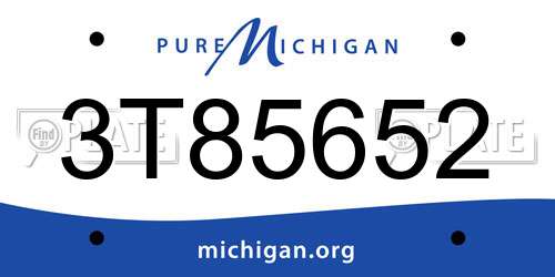 3T85652 Michigan License Plate