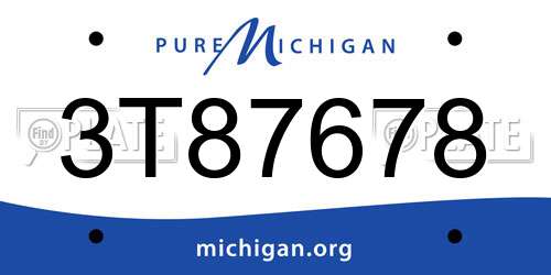 3T87678 Michigan License Plate