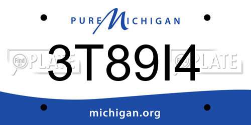 3T89I4 Michigan License Plate
