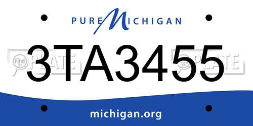 3TA3455 Michigan License Plate