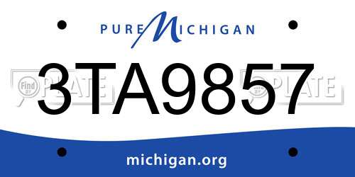 3TA9857 Michigan License Plate