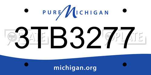 3TB3277 Michigan License Plate