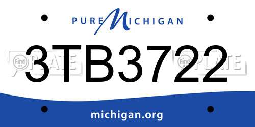 3TB3722 Michigan License Plate