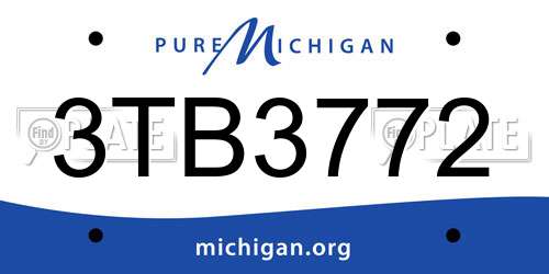 3TB3772 Michigan License Plate