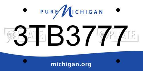 3TB3777 Michigan License Plate