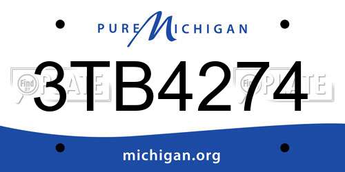 3TB4274 Michigan License Plate