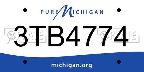 3TB4774 Michigan License Plate