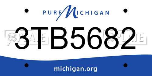 3TB5682 Michigan License Plate