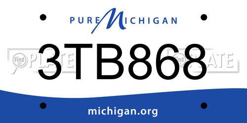 3TB868 Michigan License Plate