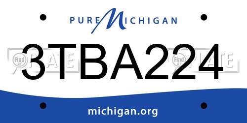 3TBA224 Michigan License Plate