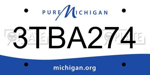3TBA274 Michigan License Plate