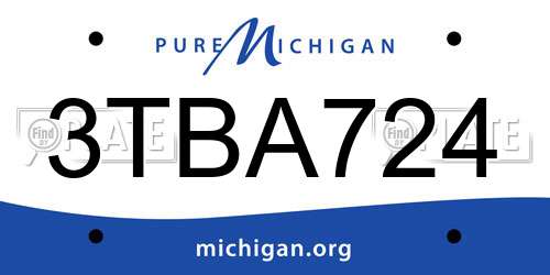 3TBA724 Michigan License Plate