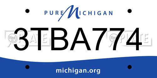 3TBA774 Michigan License Plate