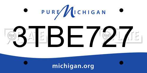 3TBE727 Michigan License Plate