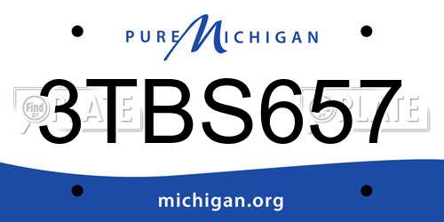 3TBS657 Michigan License Plate