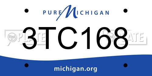 3TC168 Michigan License Plate