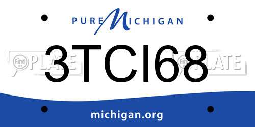 3TCI68 Michigan License Plate