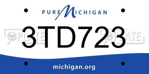 3TD723 Michigan License Plate