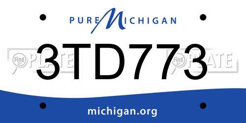 3TD773 Michigan License Plate
