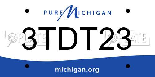 3TDT23 Michigan License Plate