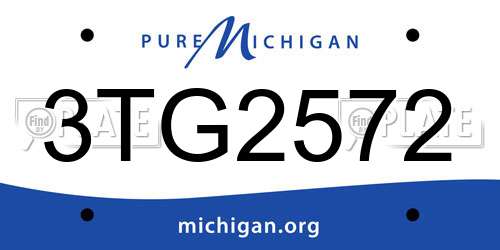 3TG2572 Michigan License Plate