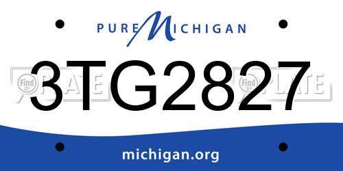 3TG2827 Michigan License Plate