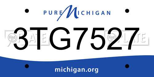 3TG7527 Michigan License Plate